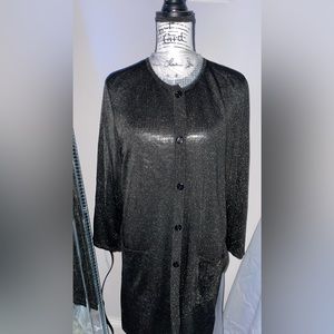 Preloved Givenchy Cárdigan black with gold sparkles stretvhy marterial. Size 42